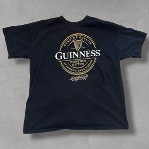 Guinness T-Shirt Adult Size L Black Short Sleeve Dublin Foreign Extra Men's
